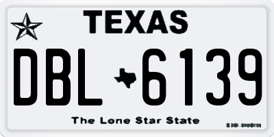 TX license plate DBL6139
