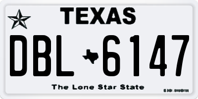 TX license plate DBL6147