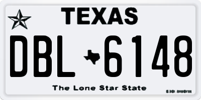 TX license plate DBL6148