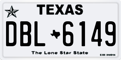 TX license plate DBL6149