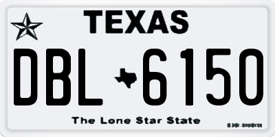 TX license plate DBL6150