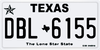 TX license plate DBL6155