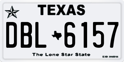 TX license plate DBL6157