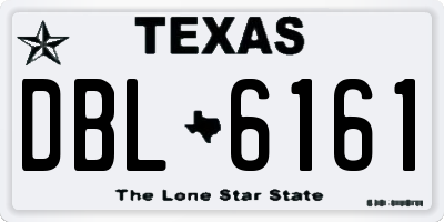 TX license plate DBL6161