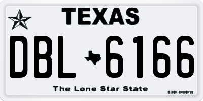 TX license plate DBL6166