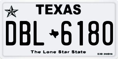 TX license plate DBL6180