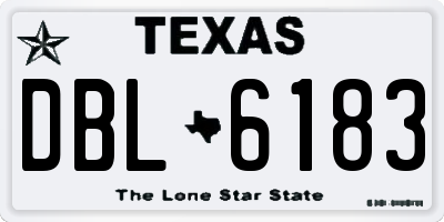 TX license plate DBL6183