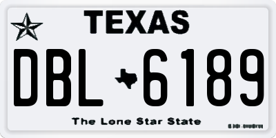 TX license plate DBL6189