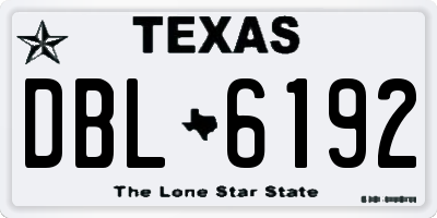 TX license plate DBL6192