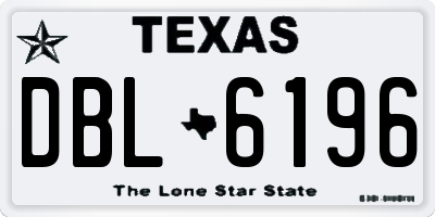 TX license plate DBL6196