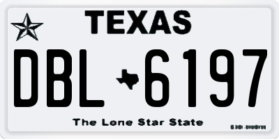 TX license plate DBL6197