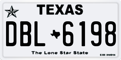 TX license plate DBL6198
