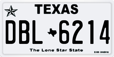 TX license plate DBL6214