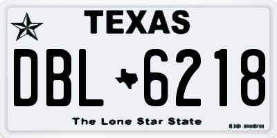 TX license plate DBL6218