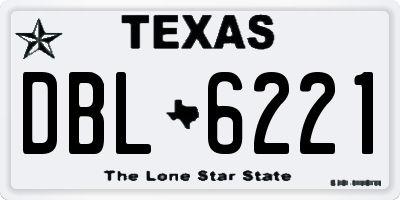 TX license plate DBL6221