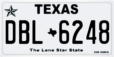 TX license plate DBL6248