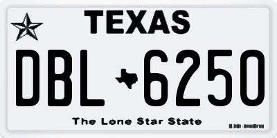 TX license plate DBL6250