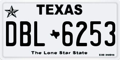 TX license plate DBL6253
