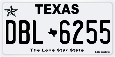 TX license plate DBL6255