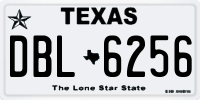 TX license plate DBL6256