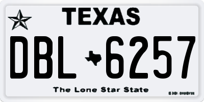 TX license plate DBL6257