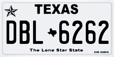 TX license plate DBL6262