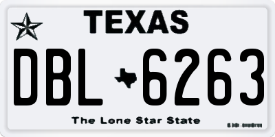 TX license plate DBL6263
