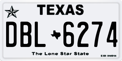 TX license plate DBL6274