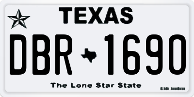 TX license plate DBR1690