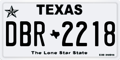 TX license plate DBR2218