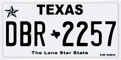 TX license plate DBR2257