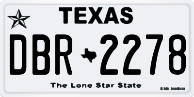 TX license plate DBR2278