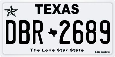 TX license plate DBR2689