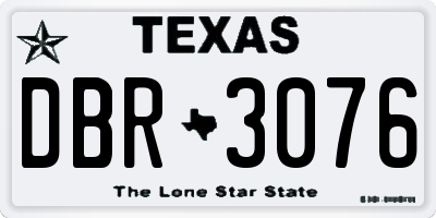 TX license plate DBR3076