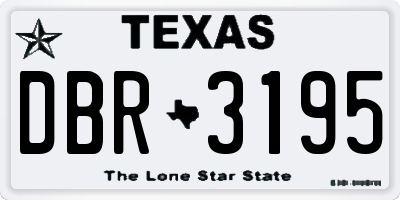 TX license plate DBR3195