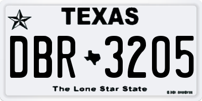 TX license plate DBR3205