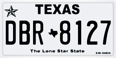 TX license plate DBR8127