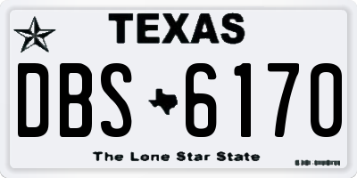 TX license plate DBS6170