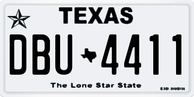 TX license plate DBU4411
