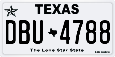 TX license plate DBU4788