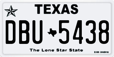 TX license plate DBU5438