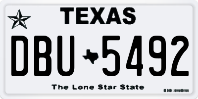 TX license plate DBU5492