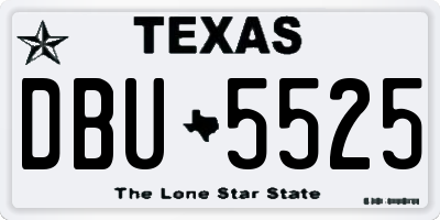 TX license plate DBU5525