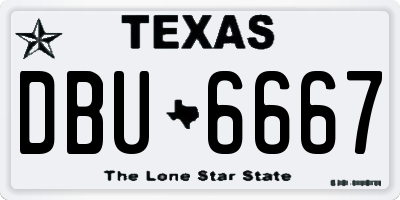 TX license plate DBU6667
