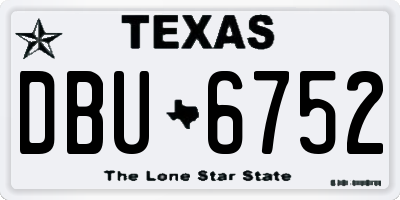 TX license plate DBU6752