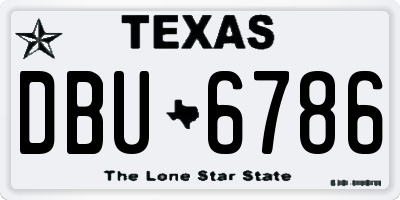TX license plate DBU6786