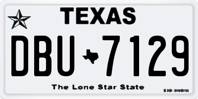 TX license plate DBU7129