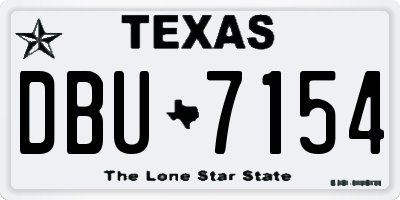 TX license plate DBU7154
