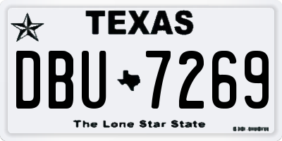 TX license plate DBU7269