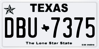 TX license plate DBU7375